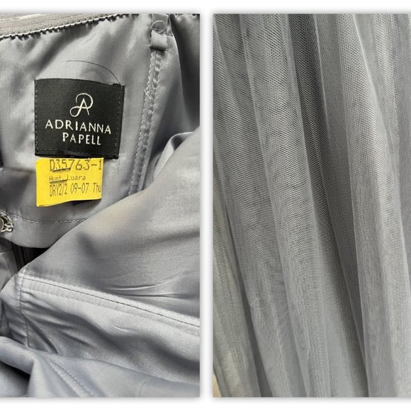 ADRIANNA PAPELL Bridesmaid Convertible Tulle Ball Gown Slate Blue - Picture 16 of 16